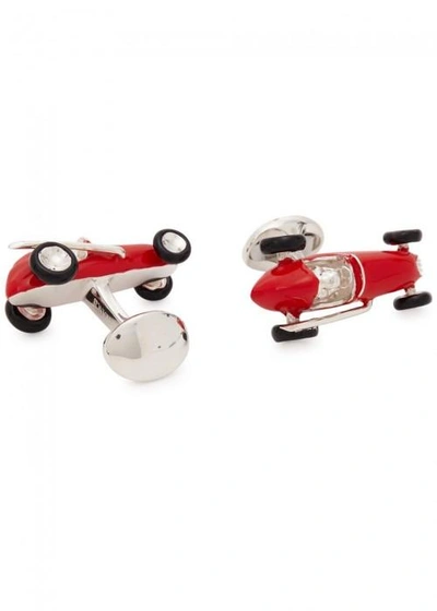 Deakin & Francis Racing Car Sterling Silver Cufflinks In Red