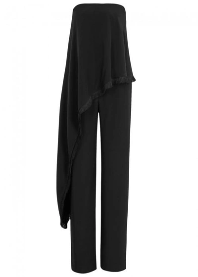 Adam Lippes Woman Strapless Layered Silk-cady Jumpsuit Black
