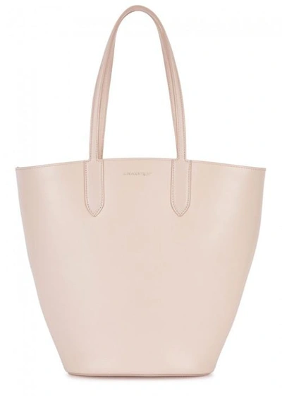 Alexander Mcqueen Small Blush Leather Tote In Nude