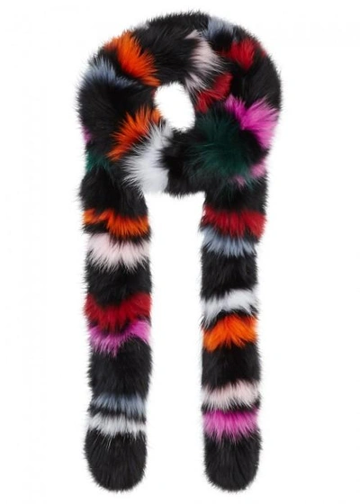 Charlotte Simone Rainbow Twist Fur Scarf In Multicoloured | ModeSens