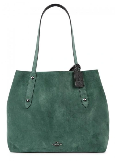 Coach Market Large Jade Green Suede Tote