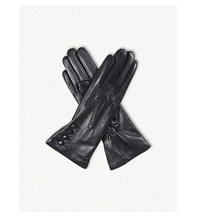 Dents Evelyn Cashmere-lined Leather Gloves In Black