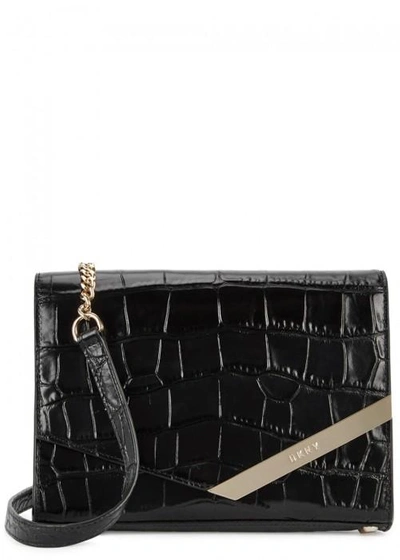 Dkny Mini Leather Cross-body Bag In Black