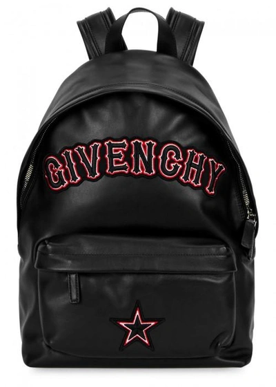 Givenchy Black Embroidered Leather Backpack