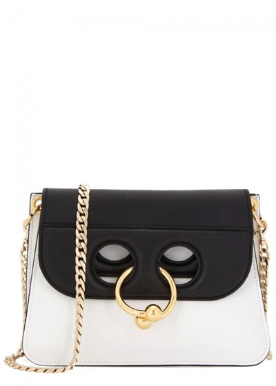 Jw Anderson Pierce Mini Leather Shoulder Bag In Black And White