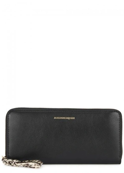 Alexander Mcqueen Black Leather Wallet