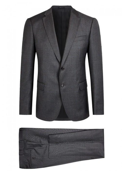 Armani Collezioni Grey Checked Wool Suit