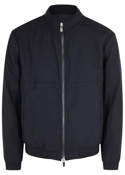 Armani Collezioni Navy Reversible Wool Blend Jacket