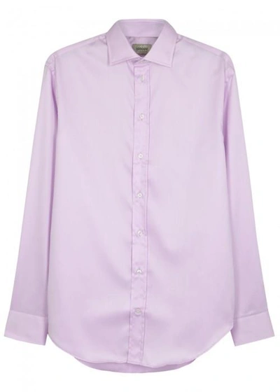 Armani Collezioni Lilac Cotton Twill Shirt In Purple