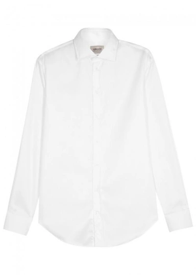 Armani Collezioni White Cotton Twill Shirt