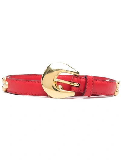 Pre-owned Saint Laurent 1990s  Studded Leather Belt In Red