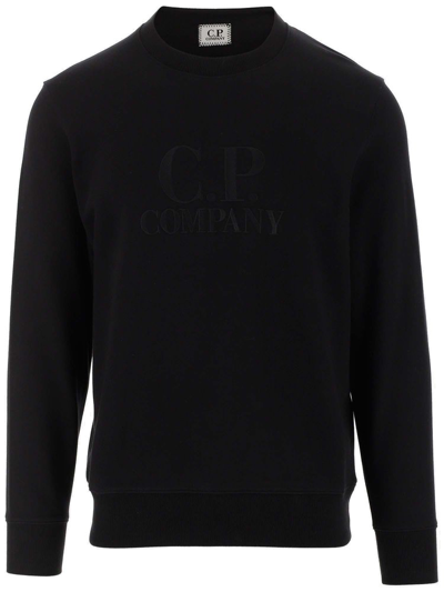 C.p. Company Logo Embroidered Sweatshirt In Black