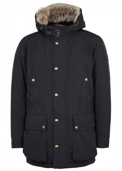 Belstaff Pathfinder Fur-trimmed Shell Parka In Navy