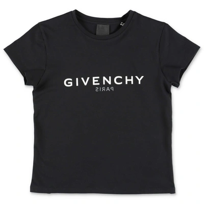 Givenchy Kids Logo Printed Crewneck T In Black