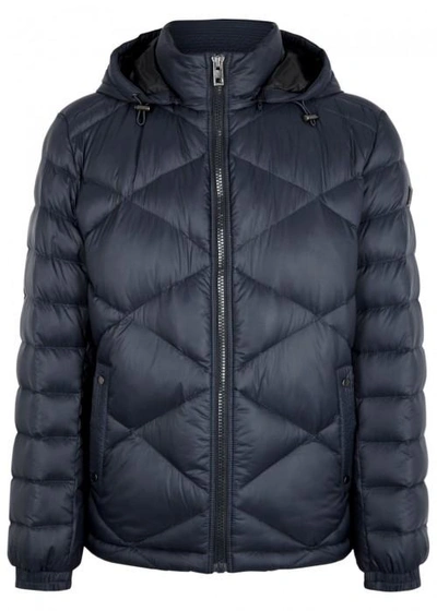 Hugo Boss Navy Quilted Shell Bomber Jacket