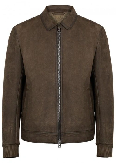 Hugo Boss Brown Suede Bomber Jacket