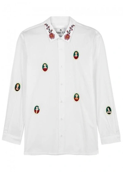 BRUTA WOLF HALL EMBORIDERED COTTON SHIRT 