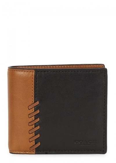 Coach Brown Leather Wallet In Black