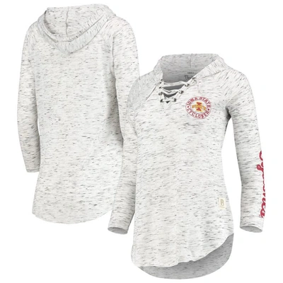 Pressbox Gray Iowa State Cyclones Space Dye Lace-up V-neck Long Sleeve T-shirt