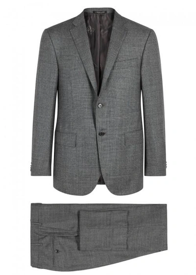 Corneliani Grey Checked Super 110's Wool Suit