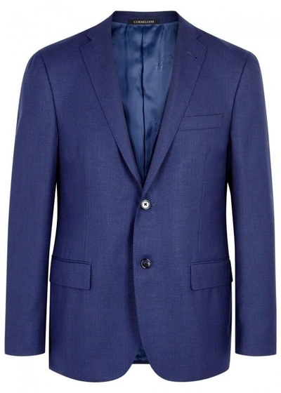 Corneliani Blue Super 110's Wool Blazer