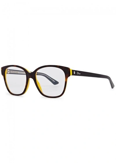 Dior Montaigne 8 Two-tone Optical Glasses In Brown