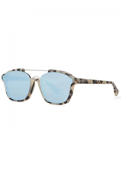 Dior Abstract Mirrored Square-frame Sunglasses In Ivory