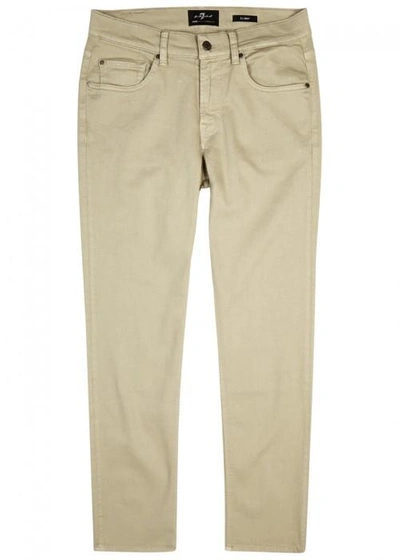 7 For All Mankind Slimmy Luxe Performance Slim-leg Jeans In Stone