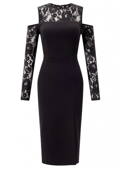 Aidan Mattox Lace Sleeve Evening Dress