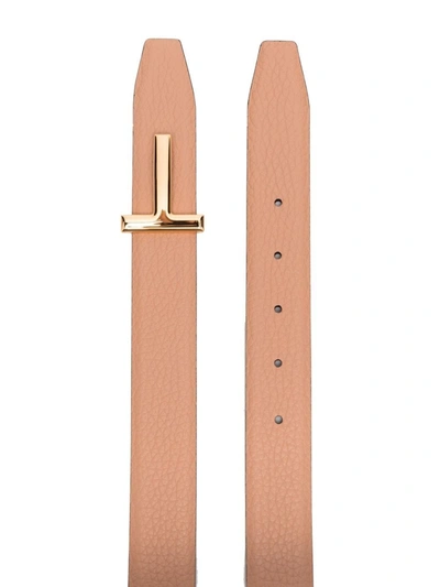 Tom Ford Belt With T-buckle In Pink & Purple