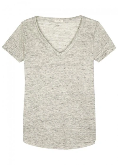 American Vintage Quincy Light Grey Linen T-shirt