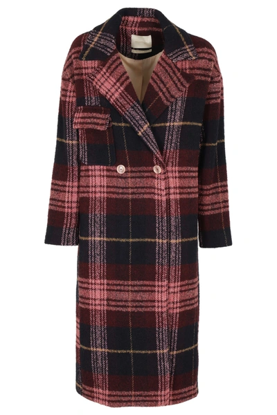 Momoní Fontainebleau Coat In Check Wool In Multi
