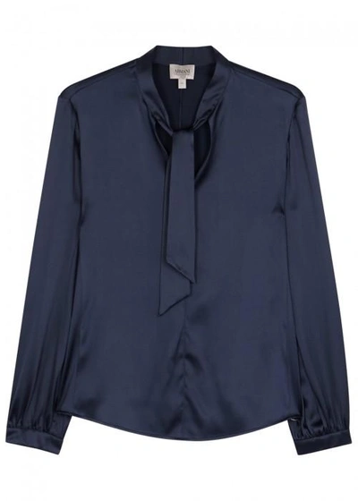 Armani Collezioni Navy Silk Blouse