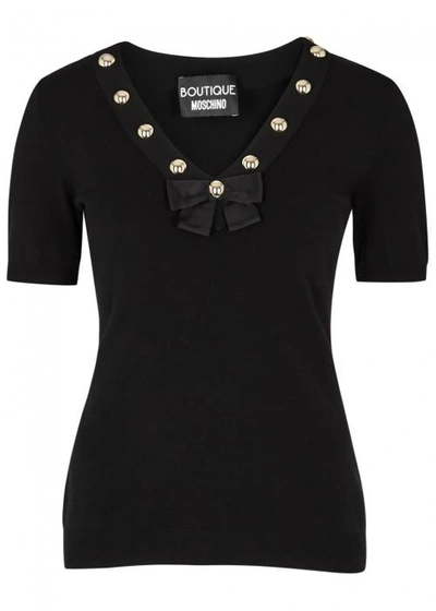 Boutique Moschino Black Stud-embellished Jumper