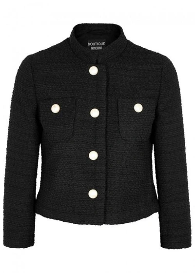 Boutique Moschino Black Bouclé Tweed Jacket