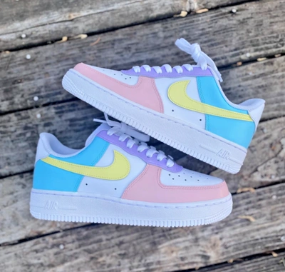 Pre-owned Nike Air Force 1 Custom Low Pastel Shoes Purple Yellow Blue Mint  Pink All Sizes In White | ModeSens