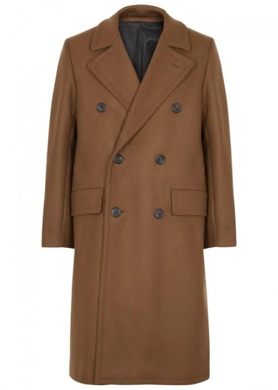 Ami Alexandre Mattiussi Brown Double-breasted Wool Blend Coat