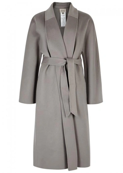Armani Collezioni Grey Belted Cashmere Coat
