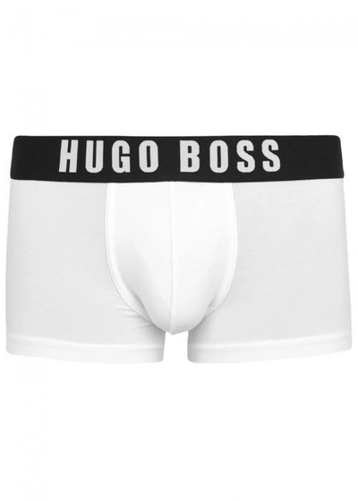 Hugo Boss White Cotton Blend Boxer Briefs