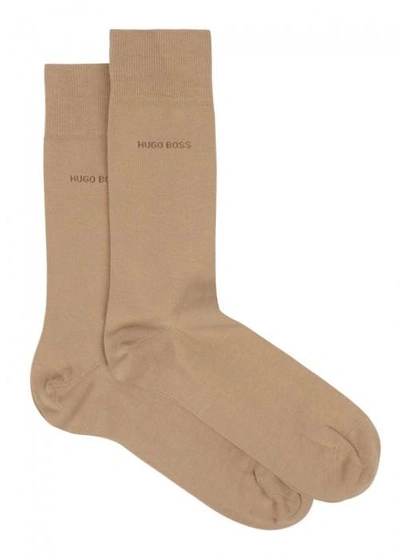 Hugo Boss Sand Cotton Blend Socks - Set Of Two