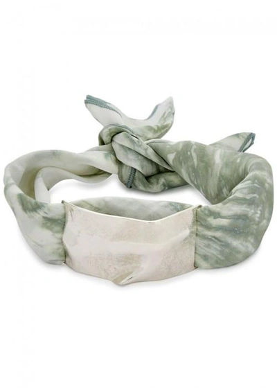 Cornelia Webb Folded Green Tie-dye Silk Choker
