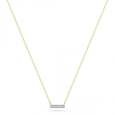 Dana Rebecca White Diamond Bar Necklace In Rose Gold