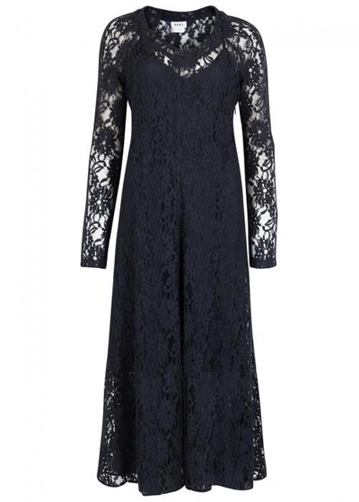 Dkny Navy Lace Midi Dress