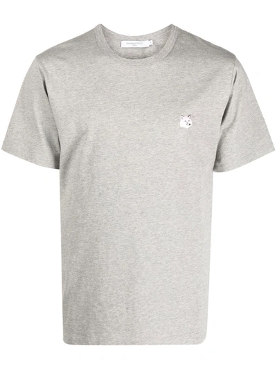 Maison Kitsuné Logo-patch Short-sleeve T-shirt In Grey