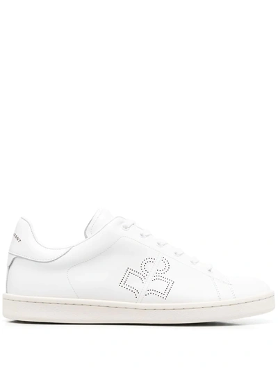 Isabel Marant Perforated-logo Low-top Sneakers In Weiss