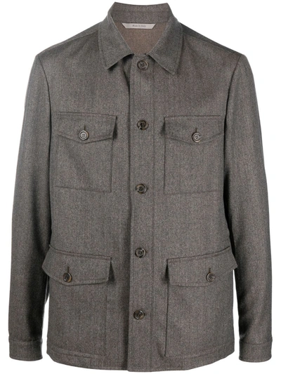 Canali Impeccable Field Wool Jacket In Tan