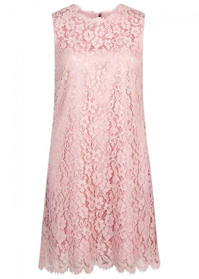 Dolce & Gabbana Light Pink Lace Mini Dress