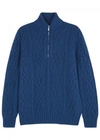 Drumohr Blue Cable-knit Wool Jumper