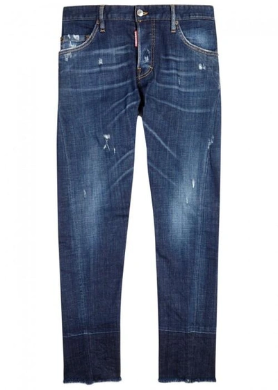 Dsquared2 Sexy Twist Indigo Skinny Jeans In Blue