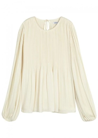 Elizabeth And James Grove Ivory Pleated Blouse In Off White